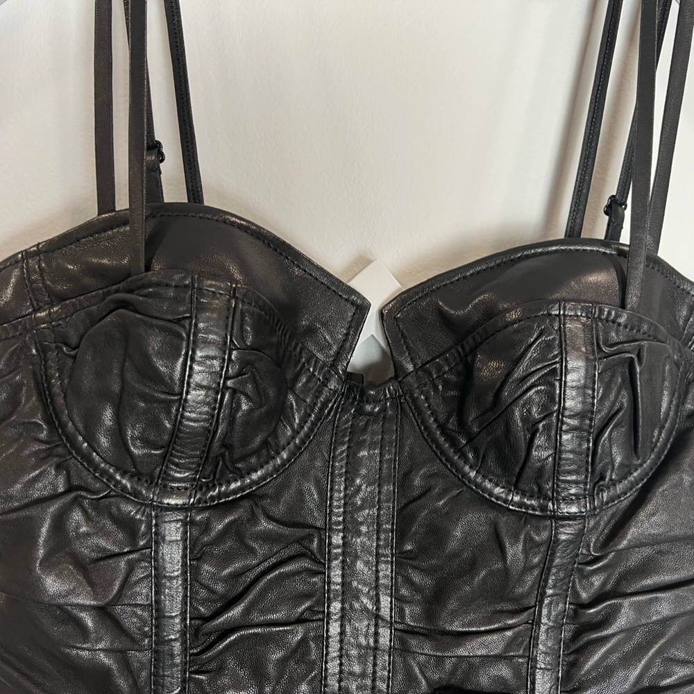 Balmain Leather Mini Dress - Picture 3 of 7